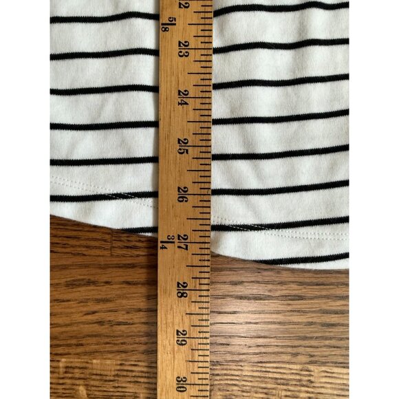 Isaac Mizrahi Womens Black White Striped V‎ Neck T Shirt Size 3X 100% Cotton - Picture 9 of 10